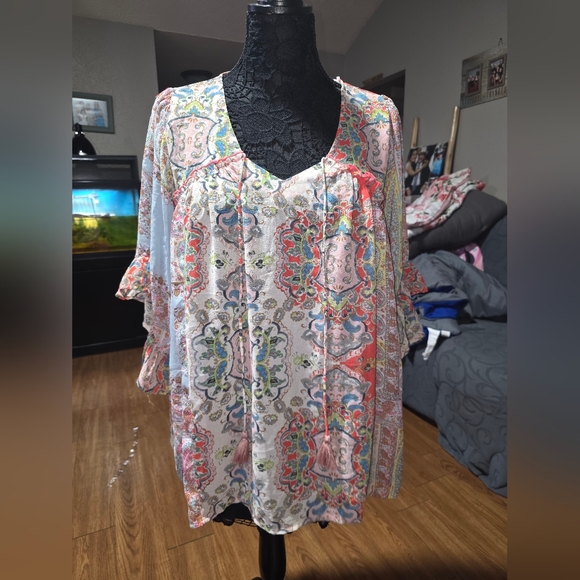 Gigio Tops - GGO Women's Colorful Paisley Blouse